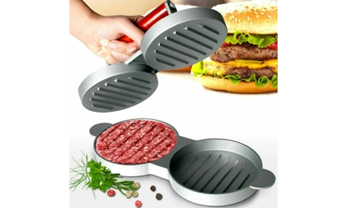 Double Hamburger Beef Burger Quarter Pounder Maker Mould Press Patty Barbecue