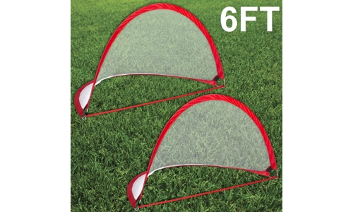 Gr8 Fitness 2 x 6Ft Pop Up Football Nets Portable Folding Soccer Goal Post Set