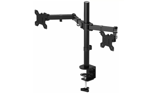 Double Twin Arm Desk Mount TV LCD Monitor Computer Screen Bracket Dual 13"-27"