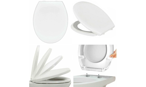 White Soft Close Quick Release Plastic Oval Toilet Seat Fixtures Fittings Lid