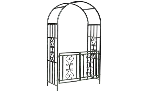 Metal Garden Gate Wedding Rose Arch Pergola Archway Climbing Plant Trellis Black