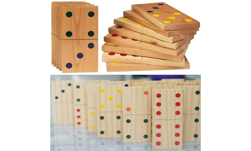 Wooden 28 Pcs Giant Dominoes Set Jumbo Traditional Garden Outdoor Toy Party Game