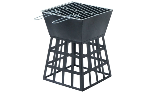Black Fire Pit Square Log Heater Patio Garden Outdoor Table Top BBQ Camping New