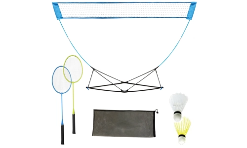 Complete Travel Badminton Set With Racket Shuttlecock Net Stand 2 Player Game