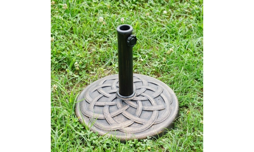 Cast Iron Effect Parasol Base Umbrella Stand Heavy 9Kg Garden Sunshade Holder