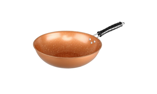 Copper Wok Chinese Stir Fry Non Stick Cooking Frying Pan Cookware Large 30cm 12"
