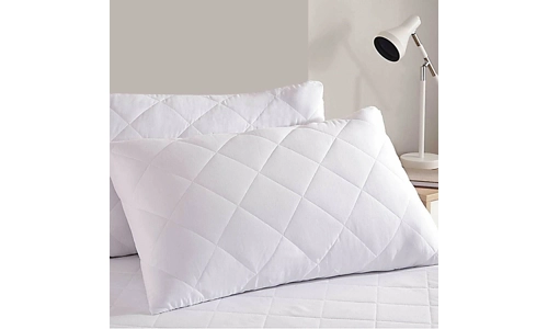 Pair Of White Anti Allergy Pillow Protectors Quilted Pillowcase Pack Of 2