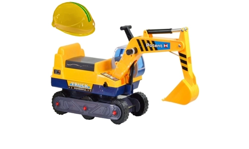 Rexco Childrens Kids Ride on Yellow Excavator Digger Push Along Toy Car Tractor