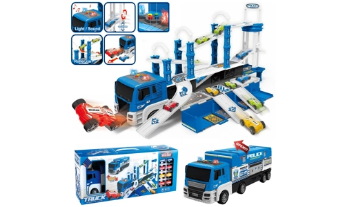 Electronic Police Truck 2in1 Toy Car Parking Race Track Game Play Set Xmas Gift