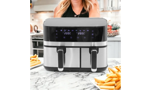 Dual Zone Air Fryer 8.2L Electric Cooker Pot Digital Display 8 Functions 1700W