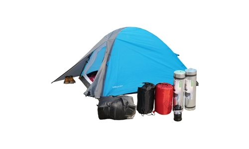 2 Person Camping Starter Set 2 x sleeping bags 2 x Mats 1 x Tent 1 x Lantern