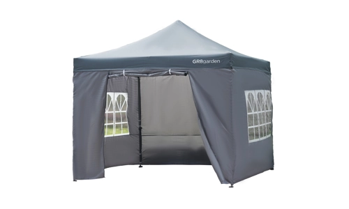 Commercial Grade Grey Pop Up Gazebo Waterproof Heavy Duty Market Stall Tent 3x3m