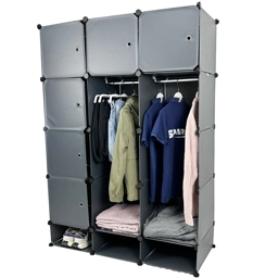 15 Cube Wardrobe Portable Interlocking Plastic Modular Clo..