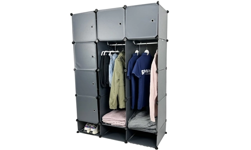 15 Cube Wardrobe Portable Interlocking Plastic Modular Closet Organiser Cabinet