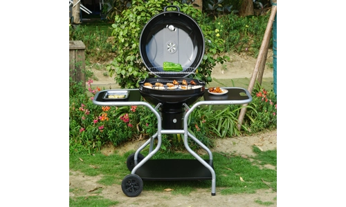 BBQ Grill Portable Trolley Charcoal Kettle Bowl Smoker Barbecue with Side Tables