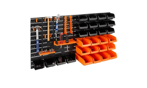 44 Pcs Pegboard Shelf Tool Organiser Garage Shed Wall Mount Shelves Storage Rack