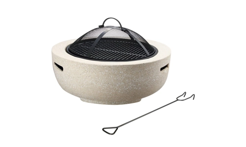 Large 55cm Round MgO Fire Pit Barbecue Grill BBQ Bowl Camping Heater Burner