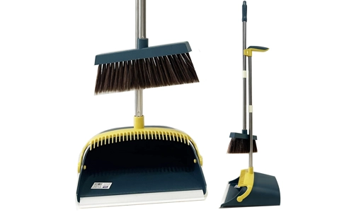 Strong Long Handled Dustpan and Brush Set Soft Bristles Broom Lobby Dust Pan