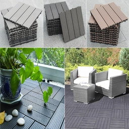 11 x WPC Composite Interlocking Floor Decking Tiles Outdoo..
