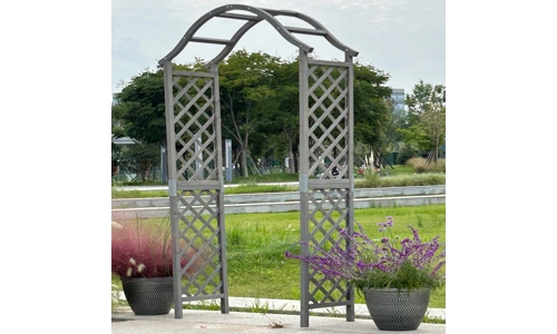 Garden Arch Wooden Pergola Feature Trellis Rose Climbing Plant Grey Wood Archway