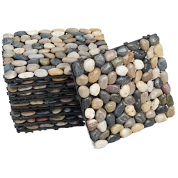 11 x Natural Real Pebble Stone Interlocking Floor Decking ..