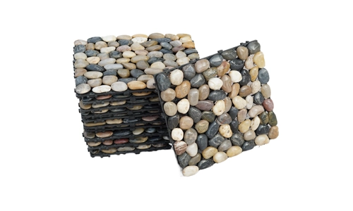 11 x Natural Real Pebble Stone Interlocking Floor Decking Tiles Outdoor Garden