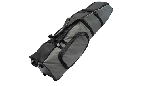 Premium Wheeled Travel Golf Bag Padded Flight Cover Case with Wheels Black Grey