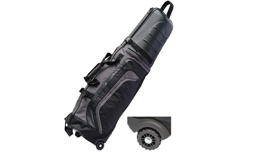 Travel Golf Bag ABS Hard Top Case Flight Cover Luggage with Wheels Black Grey