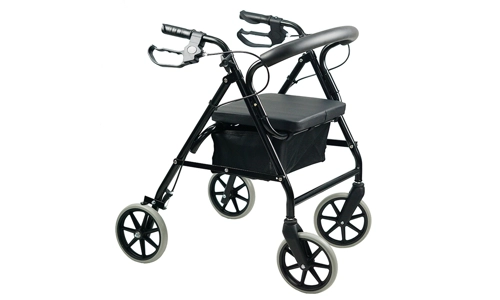 Lightweight Folding Rollator Walker with Seat 4 Wheel Mobility Walking Frame Aid