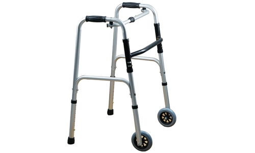 Folding Walking Frame Lightweight Aluminium Walker Adjustable Zimmer With Wheels