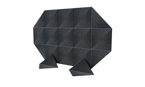 24 x Black Triangle Self Adhesive Acoustic Wall Panels Sound Proofing Pad Set