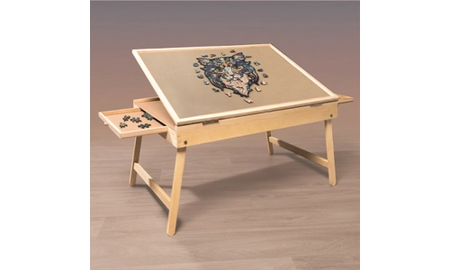 Adjustable Wooden 1000 Pcs Jigsaw Puzzle Table Easel With Folding Legs 2 Drawers