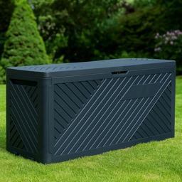 Anthracite 280L Plastic Storage Box Garden Outdoor Shed Ut..
