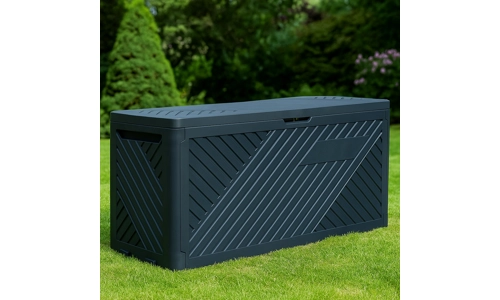 Anthracite 280L Plastic Storage Box Garden Outdoor Shed Utility Cushion Chest