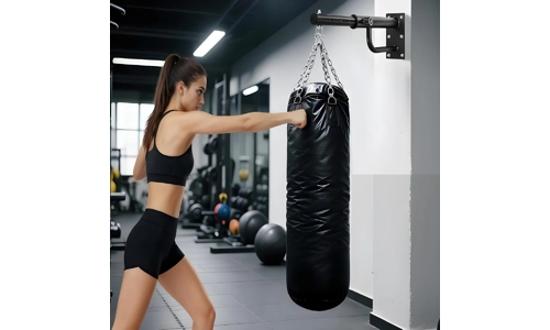 Boxing Punch Bag Wall Mounted Bracket Adjustable Heavy Duty Steel Hook Hanger