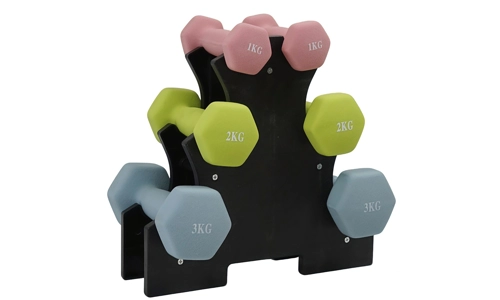 12KG Dumbbell Set Hex Weights Pair Home Gym Fitness Training with Storage Stand