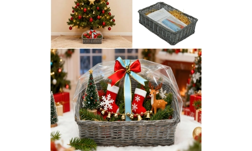 Christmas Wicker Gift Hamper Basket DIY Kit Create Your Own Festive Xmas Present