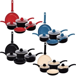 Aluminium 8 Pc Marble Stone Non Stick Cookware Set Inducti..