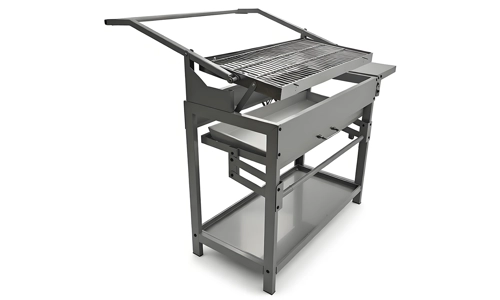 Stainless Steel Charcoal BBQ Grill Flip Grate Side Shelf Outdoor Barbecue XL