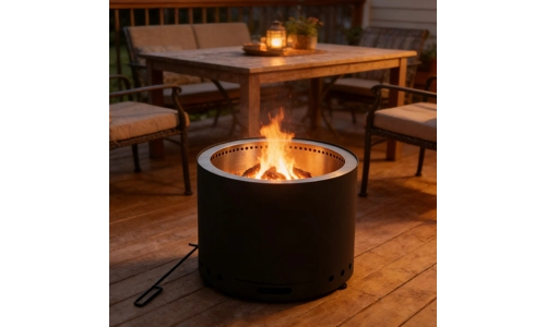 Smokeless Fire Pit Stove 20” Stainless Steel Outdoor Patio Garden with Ash Tray