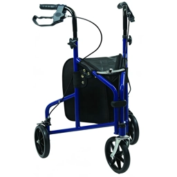 3 Wheel Rollator Walker Lightweight Folding Adjustable Hei..