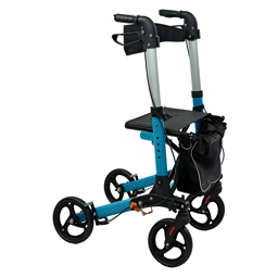 4 Wheel Rollator Walker with Seat Foldable Lightweight Adj..