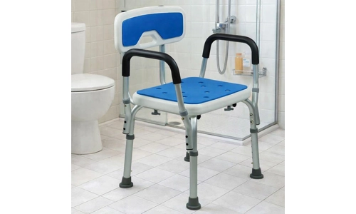 EVA Padded Shower Chair Adjustable Bath Seat Senior Disabled 120kg With Arms Aid
