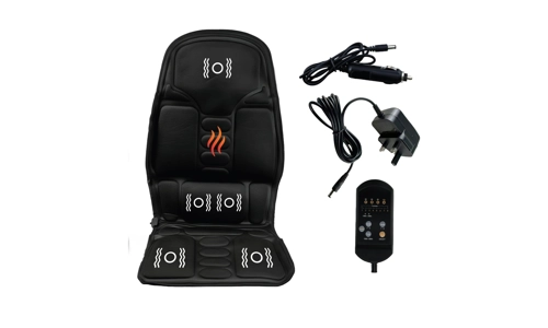 Heated Massage Seat Cushion 12V Car & Home 5 Motor Lumbar Back Heat Pad Electric
