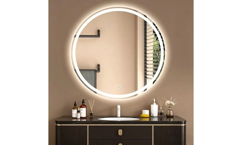 Round LED Bathroom Mirror 60cm Anti-Fog Touch Dimmable Light Wall Mounted Modern