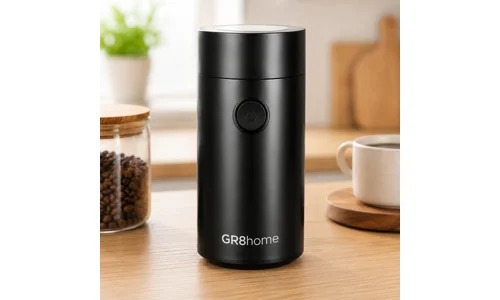 Electric Coffee Bean Spice Herb Grinder Chopper 150W 60g Matte Black UK Plug