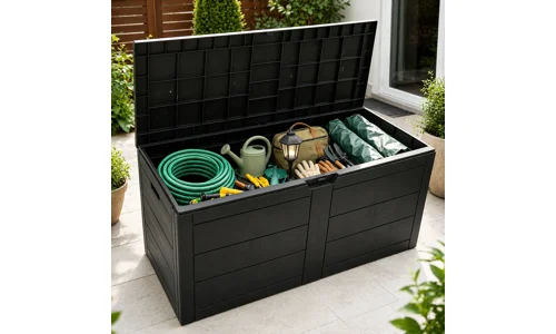250L Garden Storage Box Outdoor Waterproof Lockable Patio Cushion Tool Toy Chest