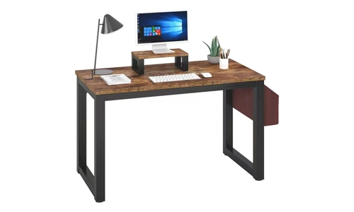 Industrial 47" Walnut Computer Desk Home Office Writing Study Table With Shelf