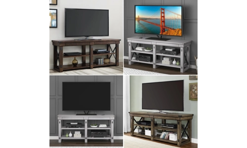 Wildwood TV Stand Wooden Veneer Table With Storage Drawers Shelves For Up To 65"