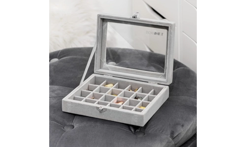Jewellery Box Case Organiser 24 Slot Earrings Rings Storage Display Sasha Morel